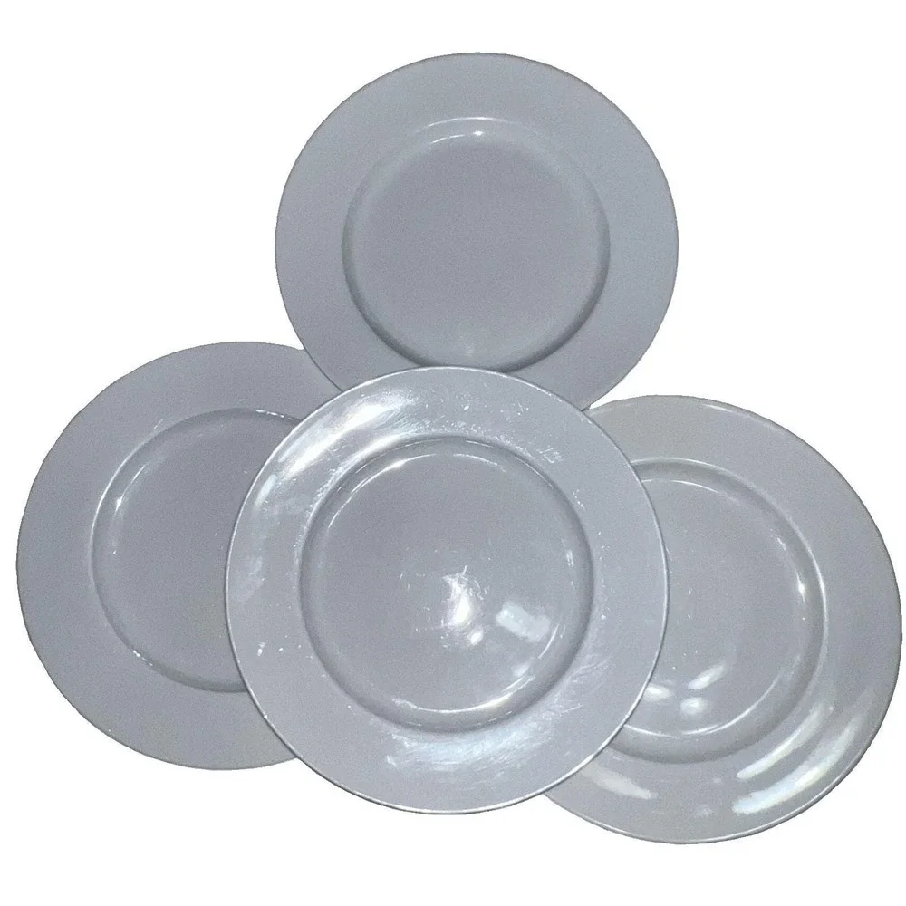 Pier 1 Luminous Porcelain White Coupe Dinner Plates 10 1/2